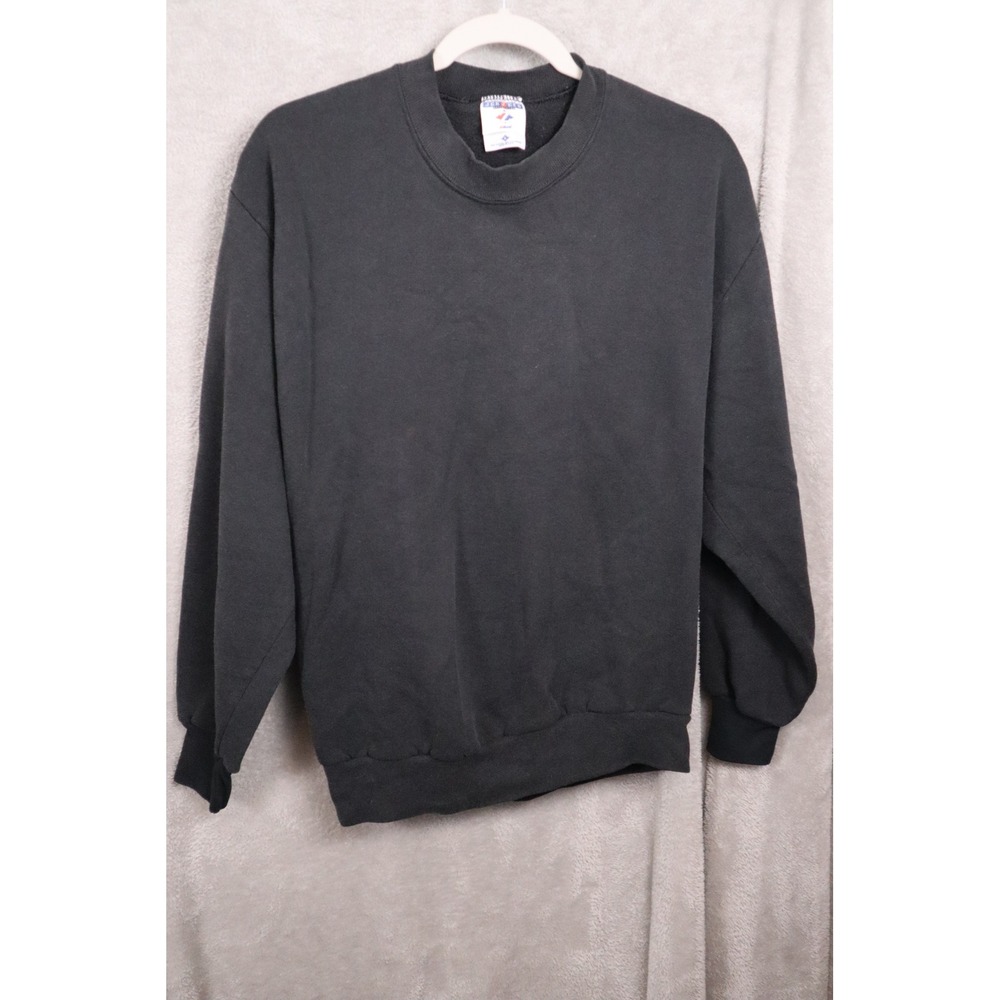 Jerzees NuBlend Black Crewneck Sweatshirt Mens Large Made in USA Vintage Blank